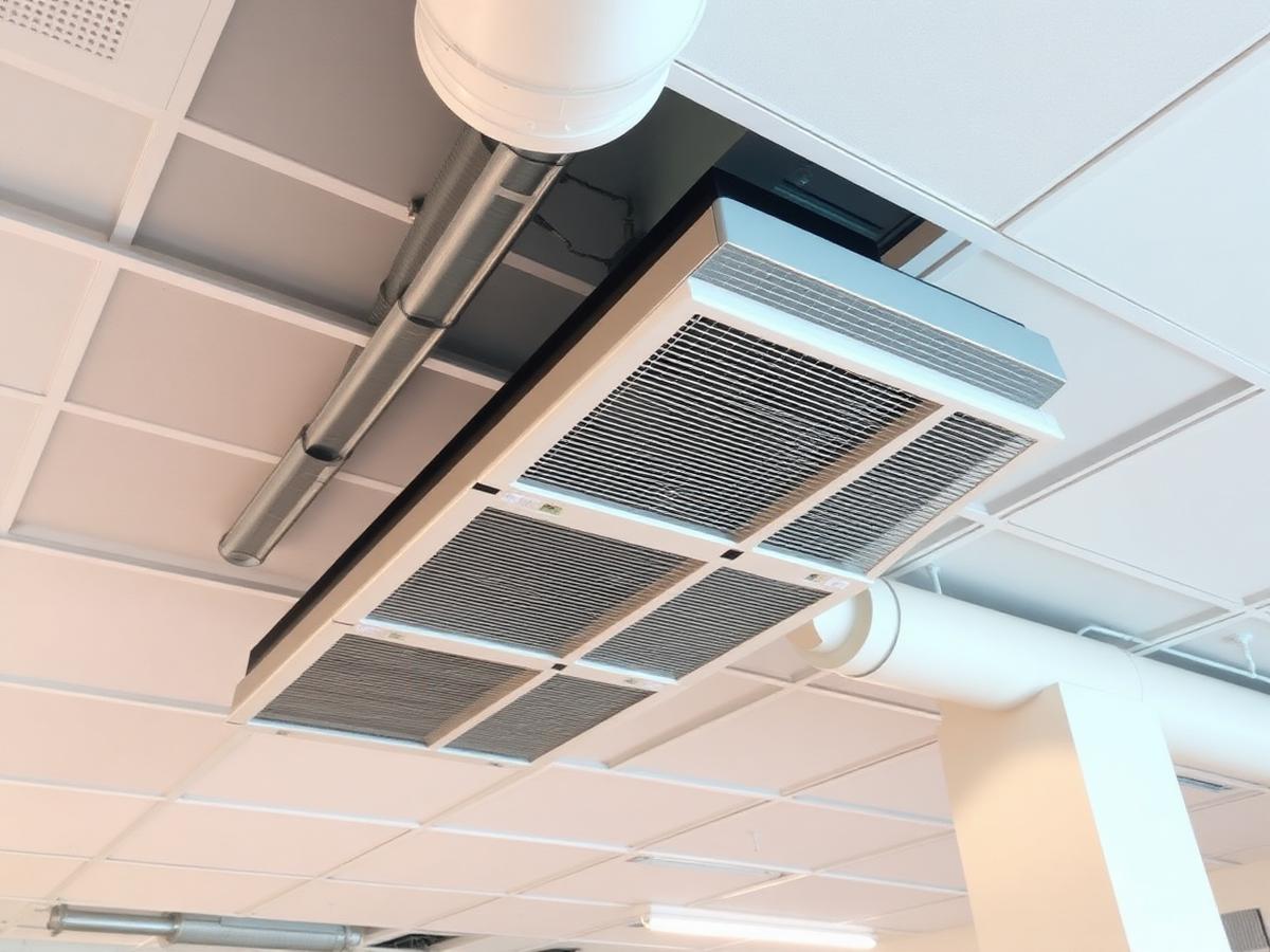 Rooftop packaged HVAC units on a commercial building